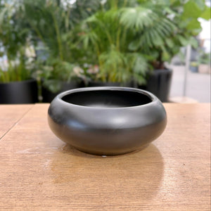 Small matte black ceramic planter 