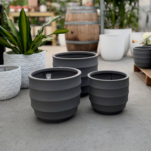 Ellipse Egg Pot Black in three sizes