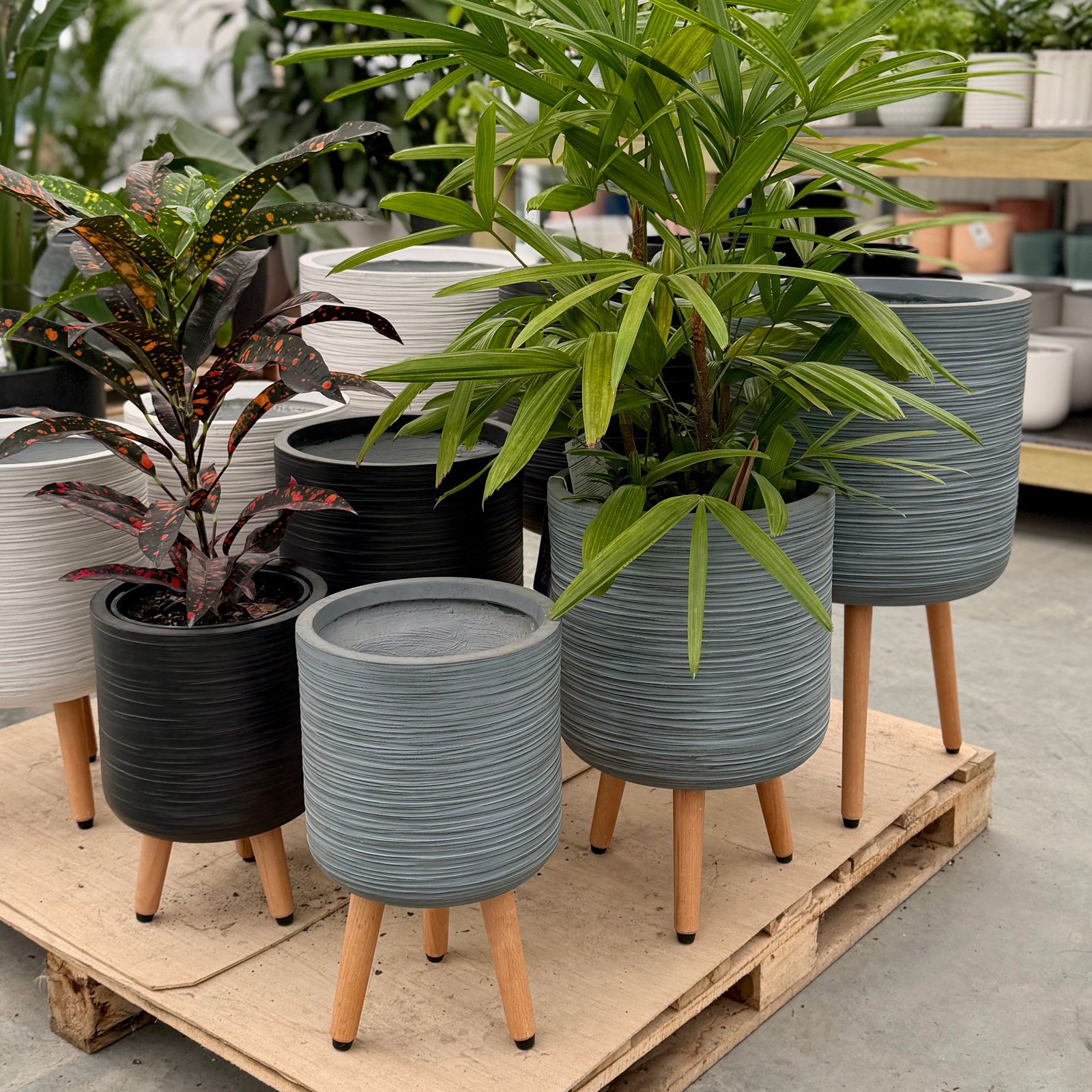 Sirroco Tripod Pots  in Varying Colours from Northcote Pottery