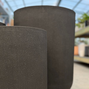 Northcote Pottery Altus U Pot Black Pot Plant Set planters in an indoor plant nursery in melbourne close up 