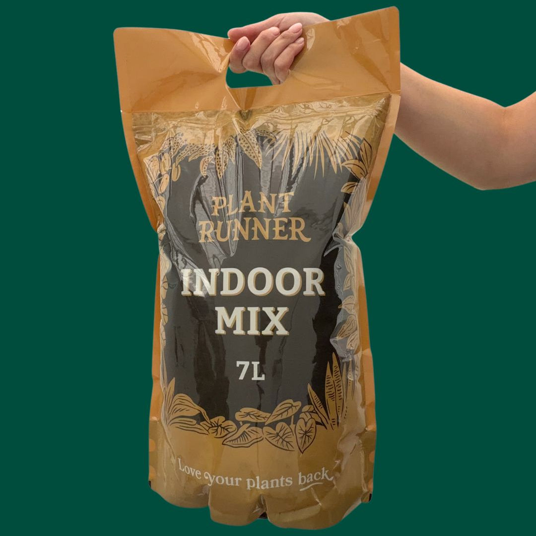 Hand holding a bag of Planter Runner Indoor Mix 7L
