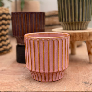 Potted Pillar Planter in Blush