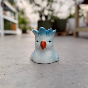 Small blue bird plant pot
